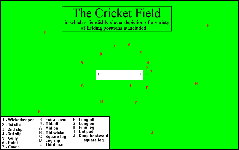 fielding positions in cricket. Fielding positions -- Please