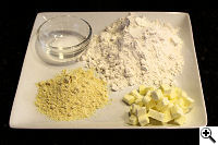 Dry ingredients for rustic savory galette.