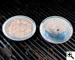 Side by side comparison of old and new Kamado extruded coconut charcoal