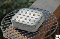 BBQ Brick ash residue.