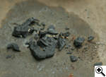 Residue left after burning