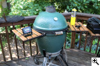 A Flame Boss unit in action on a large Big Green Egg.