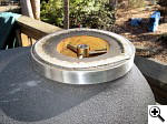 Closeup of Komodo Kamado top damper opening