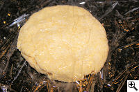 Rustic savory galette hockey puck.